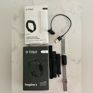 Fitbit Inspire 3 Health +Fitness Tracker and Fitbit Stainless Steel Mesh Band